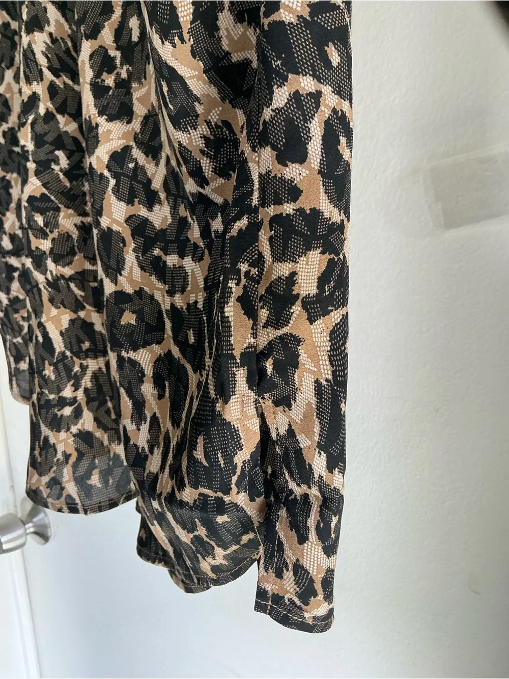 NWT Michael Kors Brown Leopard Print 3/4 Zip Women’s plus  Sz 1X